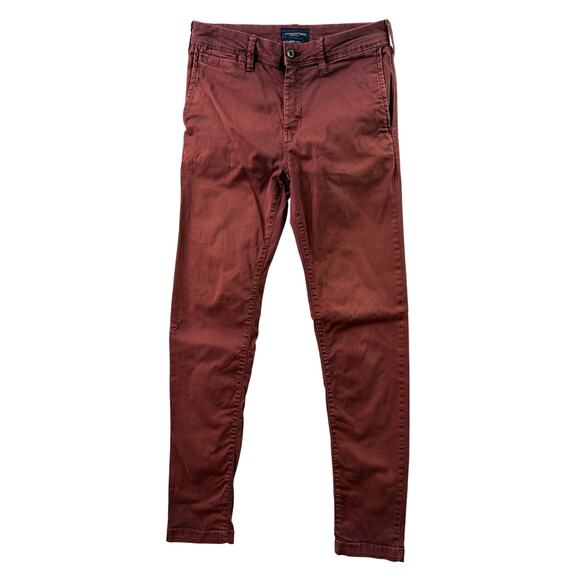 American Eagle Extreme Flex Skinny Straight Chinos – Burgundy – Size 29x34 - Picture 1 of 7